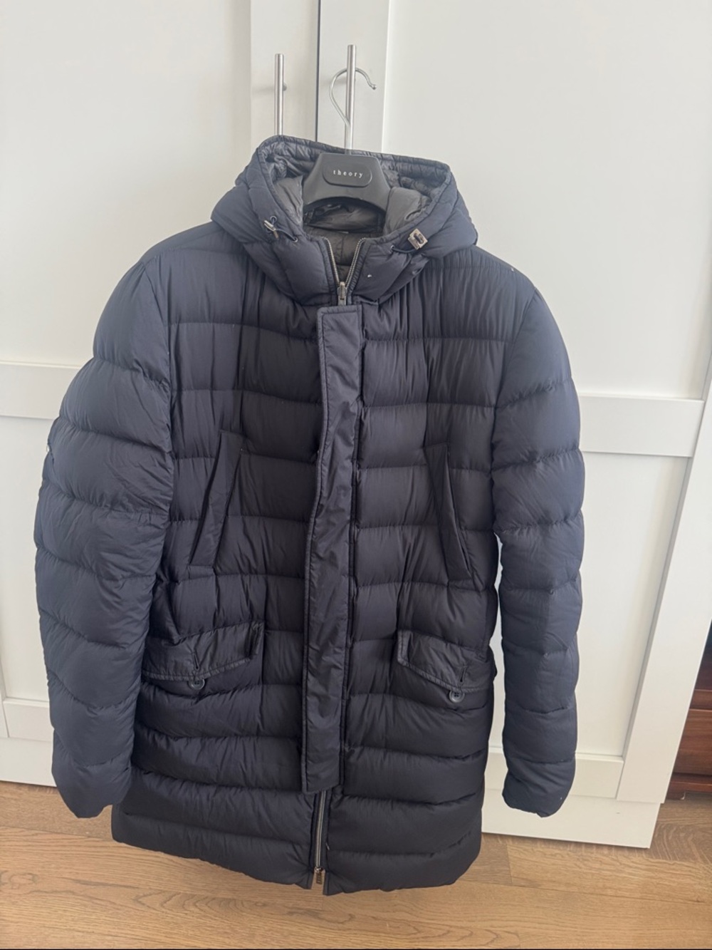 Herno Men's Black Quilted Hooded Puffer Coat